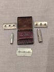 Vintage Austrian Safety Razor Set W  Case Metal 4-piece Shaver Kit 