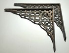 Antique Vintage Cast Iron Wall Shelf Brackets  x2  Ornate Architectural Salvage