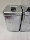 Set Of 4 Vtg Kremer Ware Canisters Retro Kitchen Mcm Chrome Sugar Flour Tea