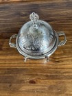 Pairpoint Quadruple Plate Butter Dish W  Knife Rest   Knife Silverplate  2276