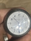 Vintage 17j Waltham Pocket Watch Elgin Floral Case For Restoration
