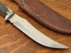 Vintage Queen Steel  77 Hunting Knife Winterbottom Faux Stag Handle   Sheath