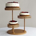 3-tier Metal Gold Cupcake Tower Dessert Stand Wedding Party Decorations