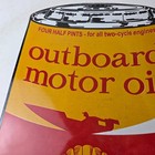 Vintage Shell Gasoline Sign - Outboard Motor Oil Can Gas Pump Porcelain Sign