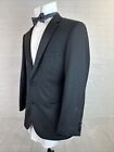 Giovanni Bresciani Men   s Tuxedo Suit 42s 35x26 Black Slim Fit Silk Wool Formal