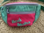 Moxi Skates Fanny Pack Belt Zip Pocket Bag Crossbody Travel Retro Teal Pink