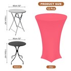12pcs Round Cocktail Tablecloth 32  X 43   Highboy Spandex Table Cover  Hot Pink