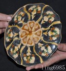 7 old Chinese Dynasty Tang Sancai Porcelain Flower Pattern Pen Wash Plate