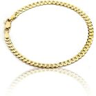 10k Yellow Gold Cuban Curb Chain Bracelet Anklet For Women 10  2 5mm