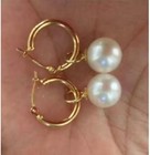Fine Jewelry Aaa  7-8mm Natural Akoya White Women s Pearl Earrings 14k Gold