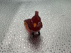 Vtg Handblown Miniature Red Cardinal Bird Figurine 1 1 2    X 2  - Mint