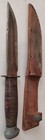 Trench Fighting Knife W  Sheath World War 2 Ww2 Ww Ii 1940s Pal Rh-36 Usa Vtg