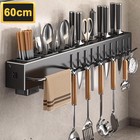 Kitchen Cutlery Holder Wall Mounted Kitchen Organizer Shelf Hanging Storage Rack