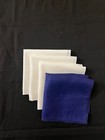 Lot Of 4 Vintage Hankies 3 White 1 Blue  Plain No Design Or Lace   Linen  Cotton