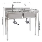 Stainless Steel Commercial 2 Dual Compartment Utility Prep Sink W  Basins Faucet