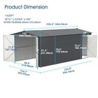 Galvaniz Outdoor Metal Garden Storage Shed 20x13 Metal Carport Heavy Duty Canopy