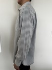 Van Heusen Traveler Dress Shirt Gray white Check M 15-15 5 32 33 Point Collar