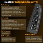 15883323 Master Power Window Switch Driver Side With Black Bezel Cover  Door Win