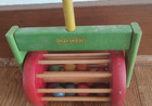 Vintage Playskool Wooden Push pull Toy Wooden Popping Balls 