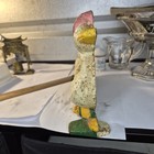Vintage Cast Iron Mother Duck   Ducklings Doorstop Hubley Style Pink Bonnet  Bx1