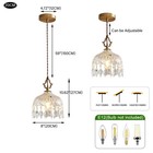 Vintage Dome Glass Ceiling Hanigng Lamp Copper Brass Chandelier Pendant Lamp