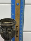 Pair Vintage Hollywood Regency Style Ornate Cast Metal Candlestick Holders