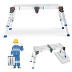 Foldable Aluminum Step Stool Ladder - Adjustable Height  330 Lbs Capacity  Porta