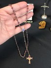4 Pcs Vintage Rosary  Italian Cross  Pin   More  