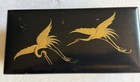 Vintage Japanese Black Lacquer Music Jewelry Box Golden Crane Design