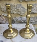 Pair Of Late 19th Century Brass Torch-style Candlesticks