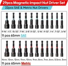 Shall 29pc Impact Magnetic Nut Drivers Set Sae   Metric Extra Long 1 4  Hex Us