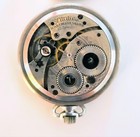 Waltham Usa 24hour Display Pocket Watch 15 Jewels Stainless Steel Case