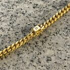 6mm 14k Gold Plated Over Sterling Silver Cuban Link Thick Rapper Chain Necklace