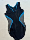 Gk Elite Gymnastics Leotard Usa Olympic Team Member Black Blue Flag Leo Sz  Axs