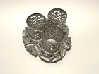 Vintage Silver Metal Filigree 3 Lipstick Holder Vanity D  cor Sf Sam Fink