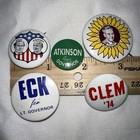 Vintage Retro Lot Of 5  Pinback Buttons Political Election Campaign Pins Good