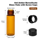100 200 500pcs 4ml Glass Vials With Screw Caps Amber Liquid Small Sample Vials