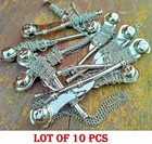 Lot Of 10 Pcs Brass Bosun s Whistle W Chain Bosun Call Pipe Chrome Finish 5 