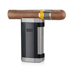 Windproof Cigar Lighter Butane 4 Torch Jet Blue Flame Cigarette Lighter 2 Punch