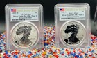 Mint Reverse Proof 2021  1 Silver Eagle Designer Edition Set T-1   T-2 Fdoi Pf69
