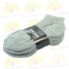 6 9 12 Pairs Ankle quarter Crew Mens Socks Cotton Low Cut Size 9-13 Plain Gray