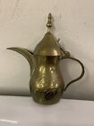 Vintage Middle East Hand Made Brass Coffee Tea Pot With Spout