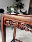 Antique Chinese Rosewood Pedestal Stand Carved Hardwood Plant Tea Side Table