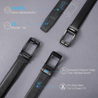 Sendefn Men s Leather Dress Casual Belt 1 3 8  Automatic Adjustable Click Buckle