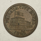 1863 G v  Ruelius Civil War Merchant Token  Hotel  Philidelphia Pa  Almost Unc 