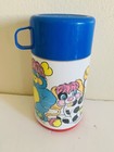 Vintage Thermos Popples Aladdin Plastic 1986 W blue Lid Cap 1980s Cartoon 6 5   