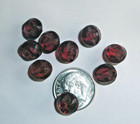 Set Of 9 Red Cranberry Glass Ball Shape Sewing Buttons Small