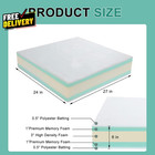 Extra Thick Sofa Cushion Replacement 24 X 27 X 6 Inch Foam With Cover   