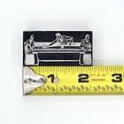 Vintage Newspaper Letterpress Printing Block Men Playing Billiards Metal On Wood