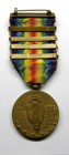 Vintage 1920 Ww I Victory Medal With 4 Battle Bars In Box